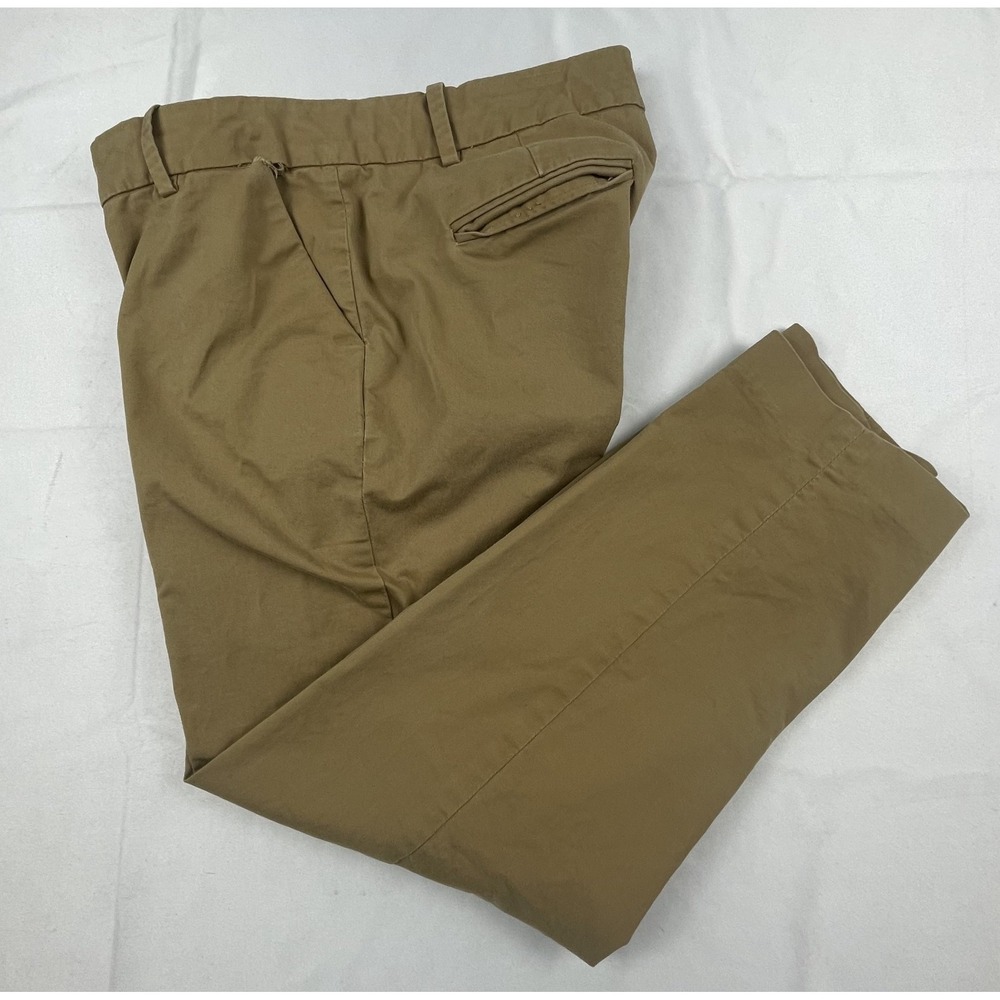 J CREW CAFE CAPRI PANTS WOMENS 2P PETITE KHAKI TAN CHINO SLIM CROP CASUAL